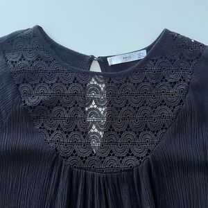 Mango MNG Suit Boho Style Top Black Size 2